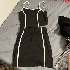 Mini skirt with crop top